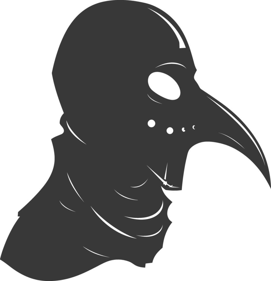 AI generated Silhouette plague mask black color only full vector