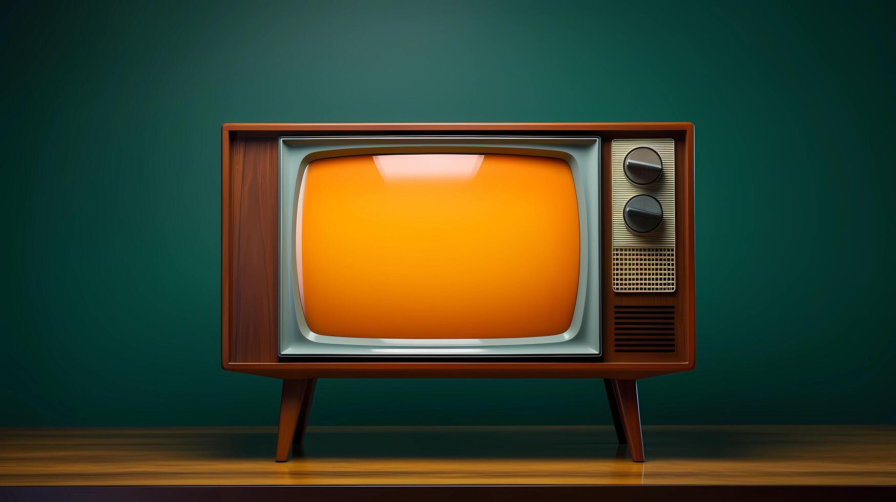 ai generado realista blanco pantalla retro televisión foto