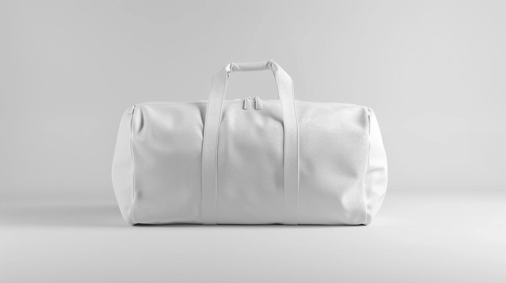 AI generated Blank White Duffle Bag Mockup photo