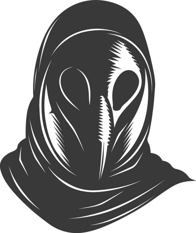 AI generated Silhouette plague mask black color only full vector