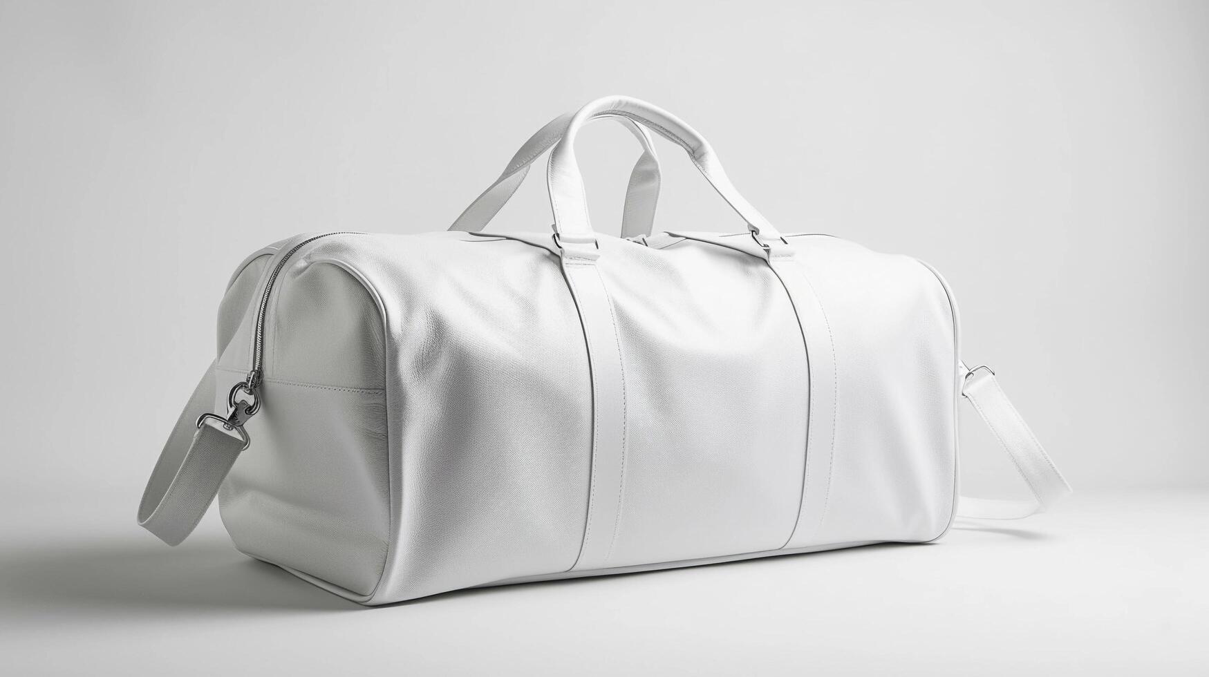 AI generated Blank White Duffle Bag Mockup photo