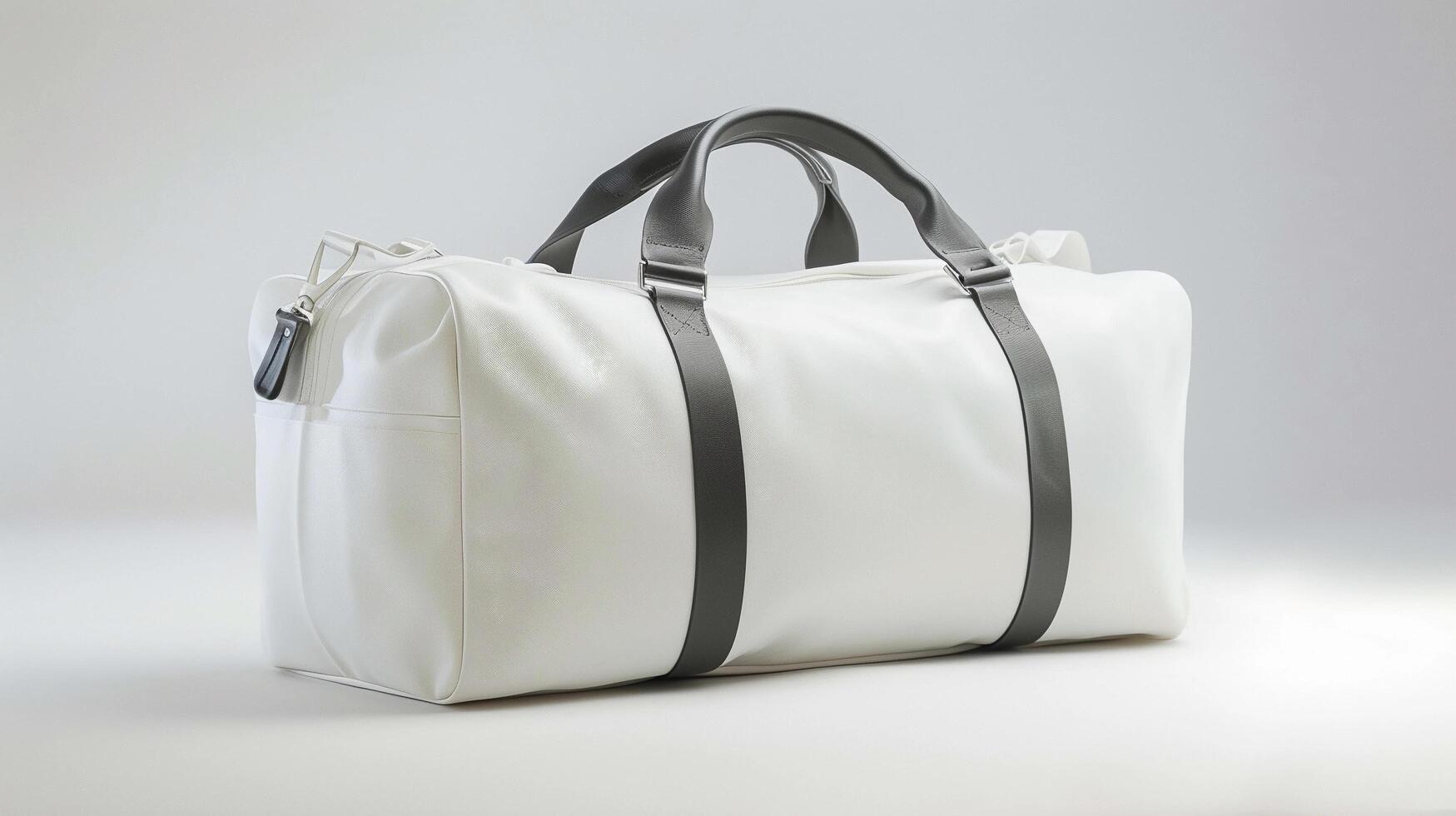AI generated Blank White Duffle Bag Mockup photo