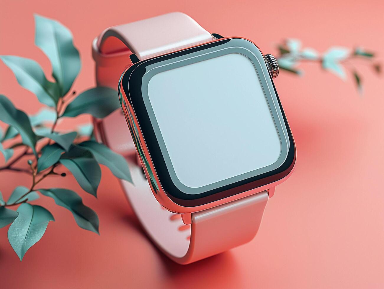AI generated Blank Screen Smart Watch Mockup photo