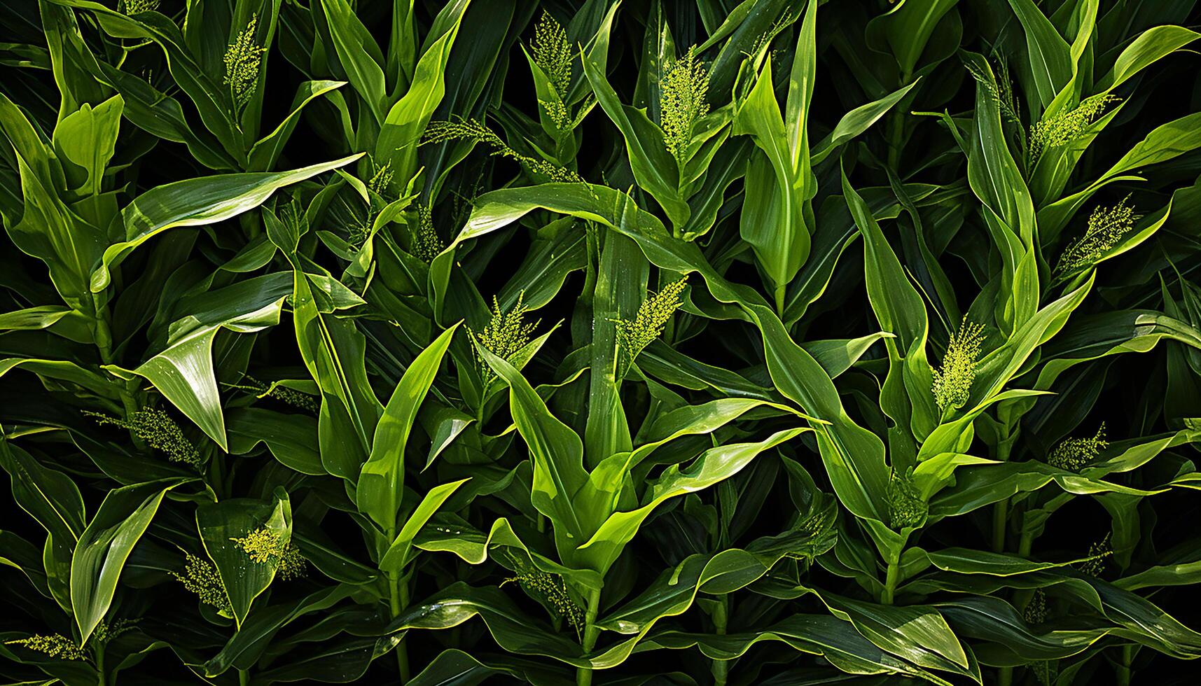AI generated Fresh green leaves on plant, symbolizing growth and vitality generated by AI photo