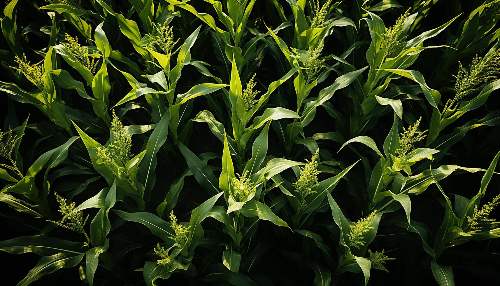 AI generated Fresh green leaves on a plant, symbolizing growth and nature generated by AI photo