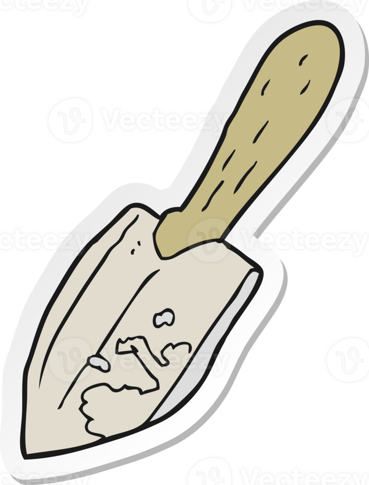 sticker of a cartoon trowel png