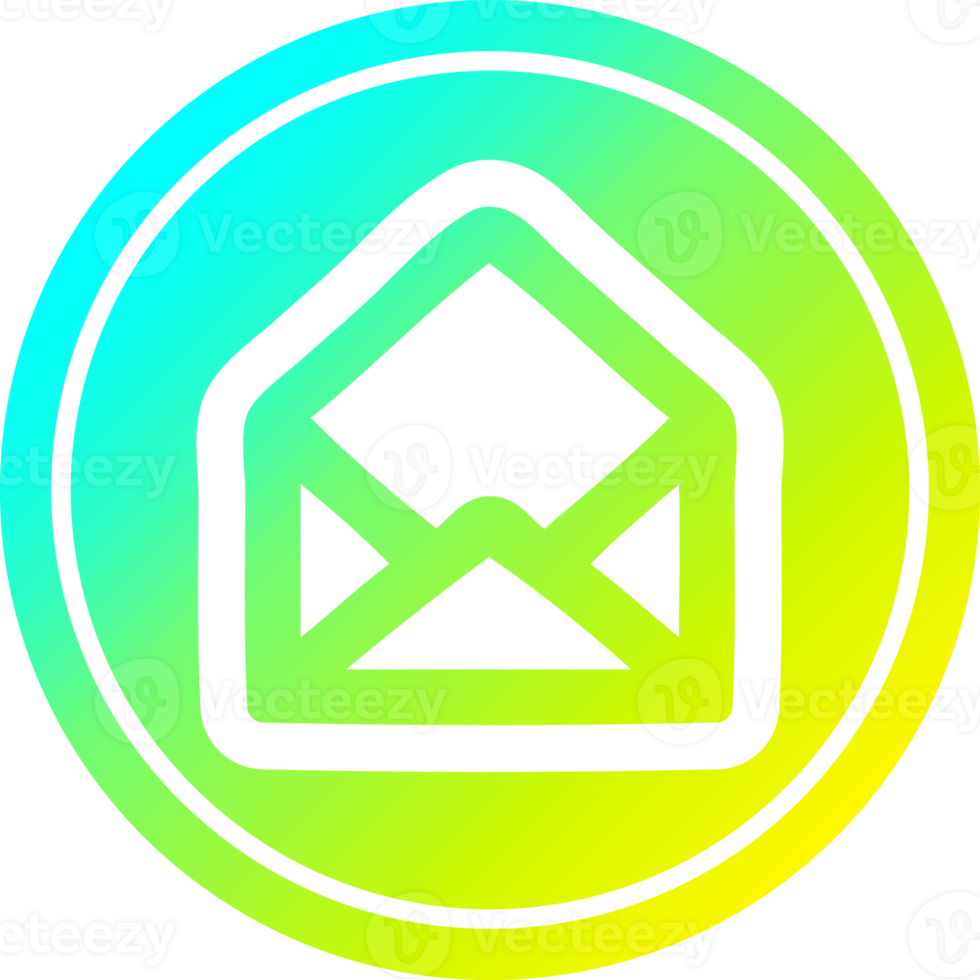 envelope letter circular icon with cool gradient finish png