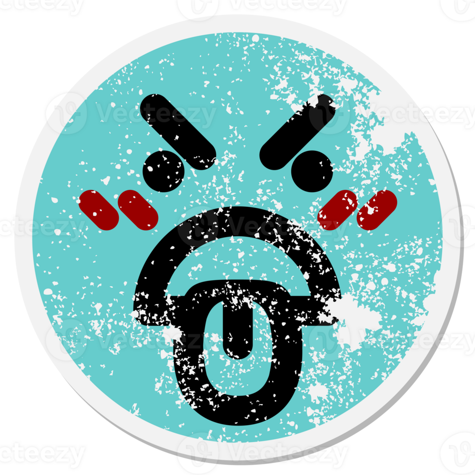 disgusted face circular sticker sticking out tongue png