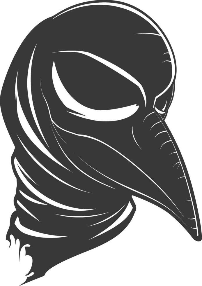 AI generated Silhouette plague mask black color only full vector