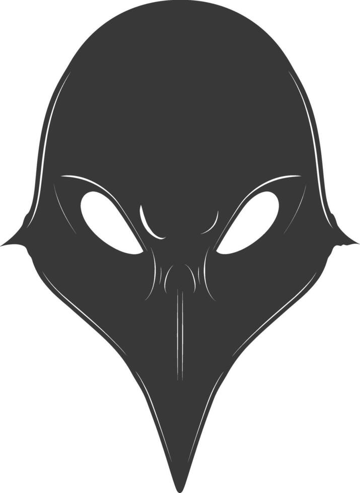 AI generated Silhouette plague mask black color only full vector