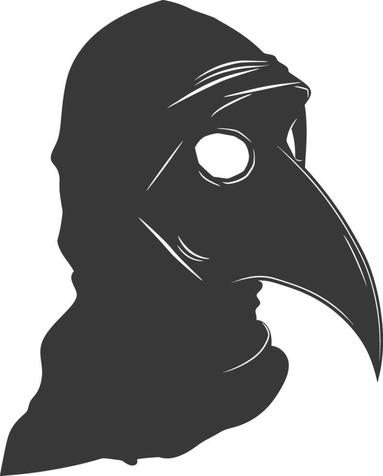 AI generated Silhouette plague mask black color only full vector