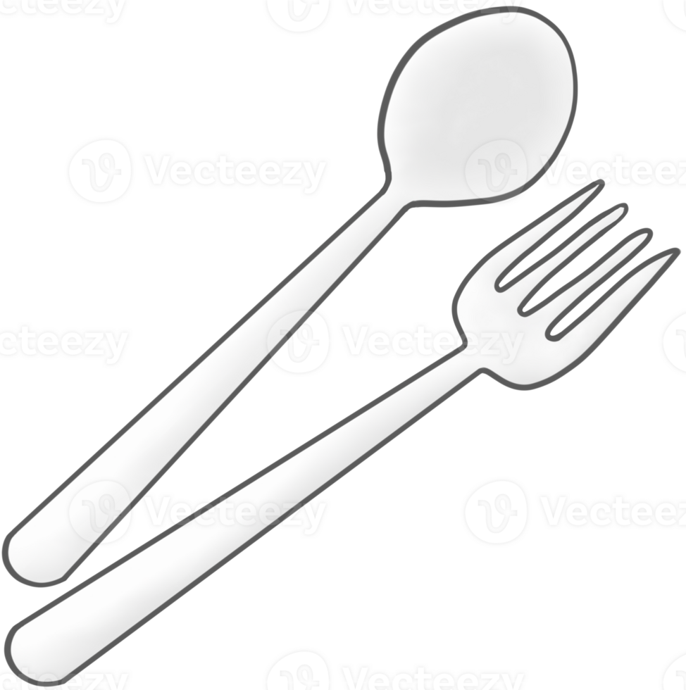 Spoon and fork for scooping food and fruit png