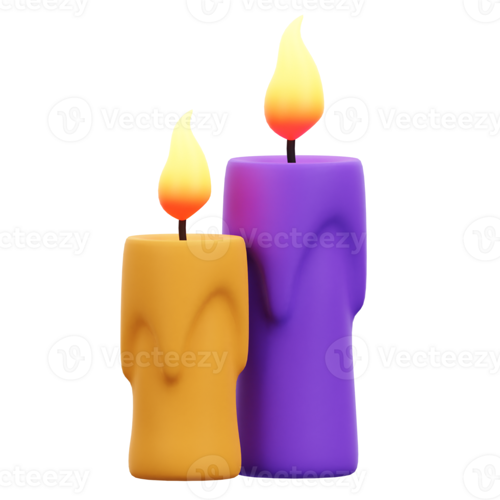Halloween Candles 3D Icon png