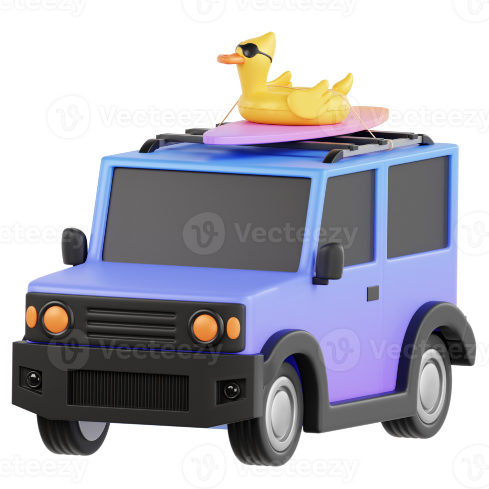 Traveling Car 3D Illustration png