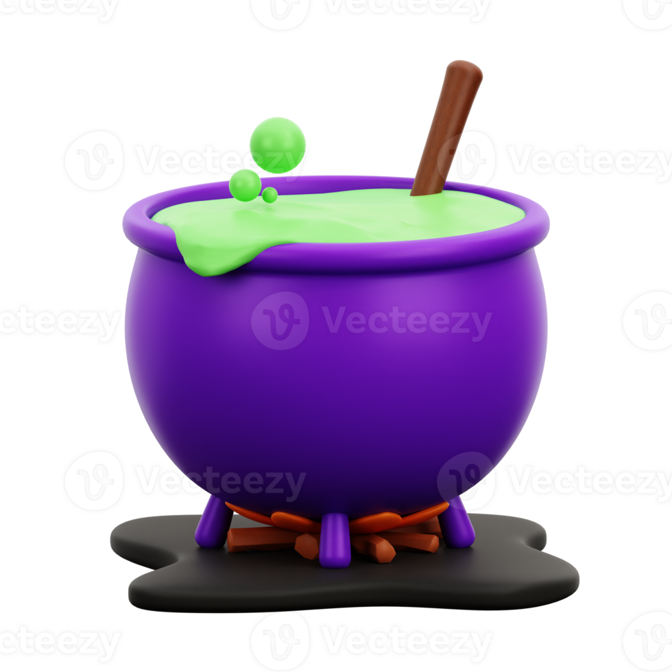 Halloween Cauldron 3D Icon png