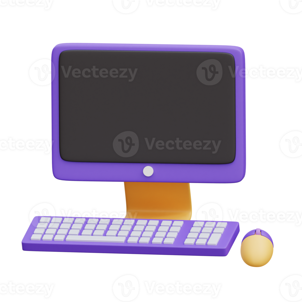 Computer Setup 3D Illustration png