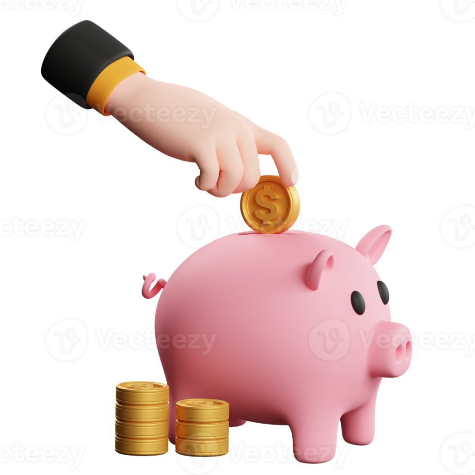Saving Money 3D Illustration png