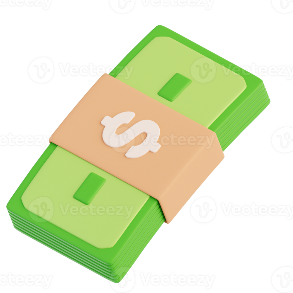 Money Bundle 3D Illustration png
