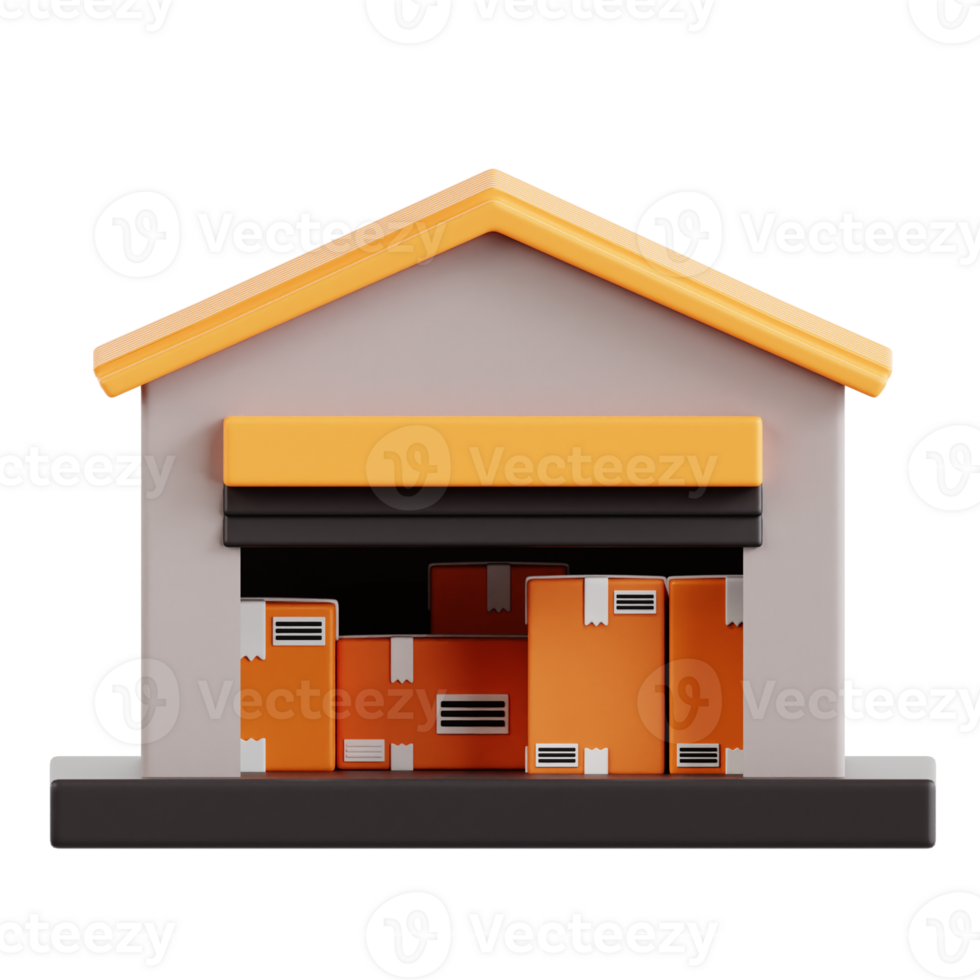 Warehouse 3D Icon Illustration png
