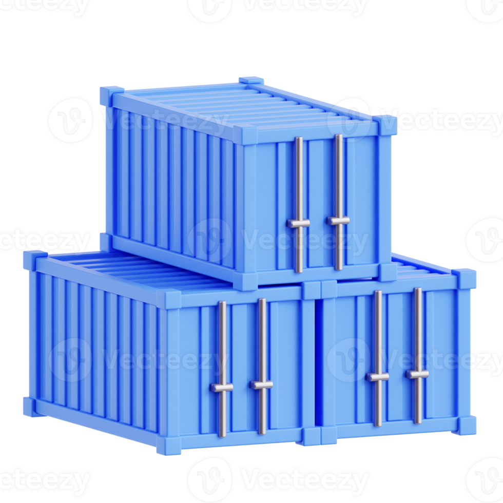 Container Stack 3D Icon Illustration png