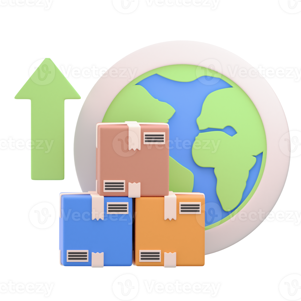 Export 3D Icon Illustration png