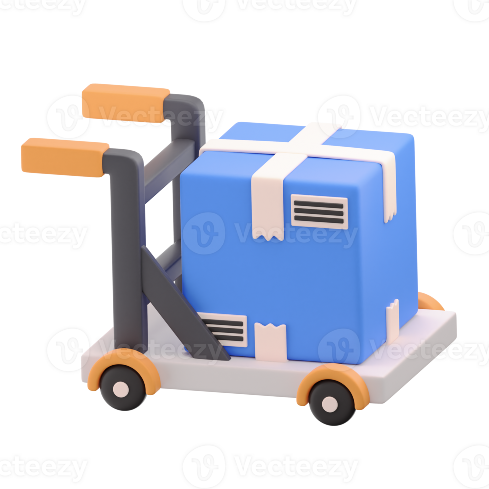 Package Dolly 3D Icon Illustration png