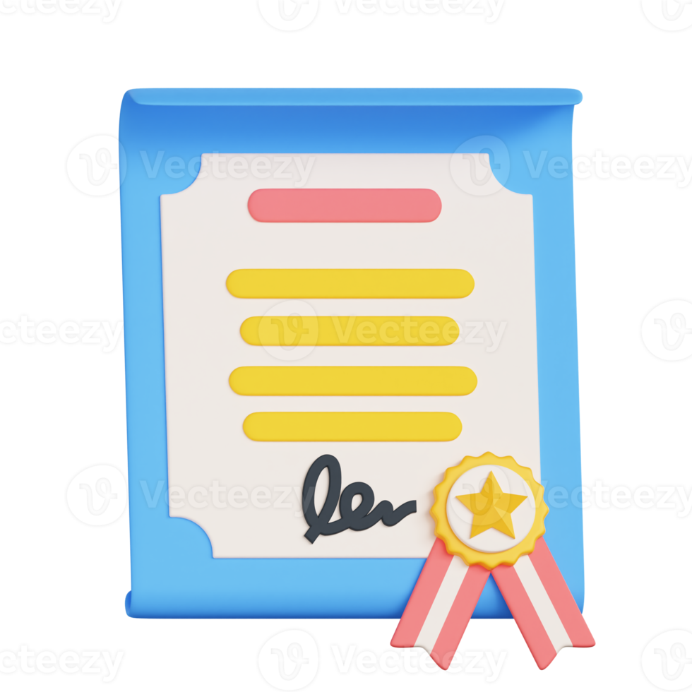 Certificate 3D Icon png