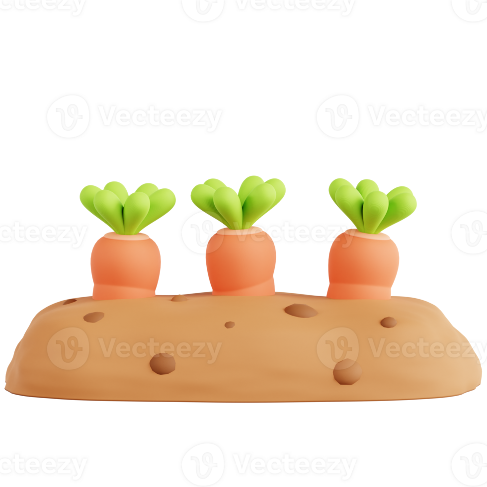 Carrot Farming 3D Icon Illustration png