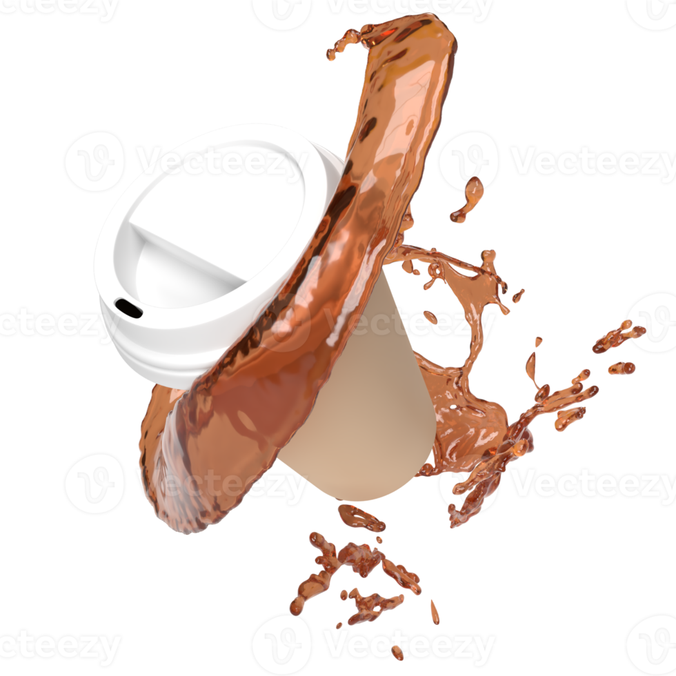 The Coffee cup png image for hot drink concept 3d rendering.