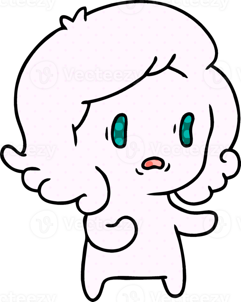 hand drawn cartoon of kawaii scary ghost png