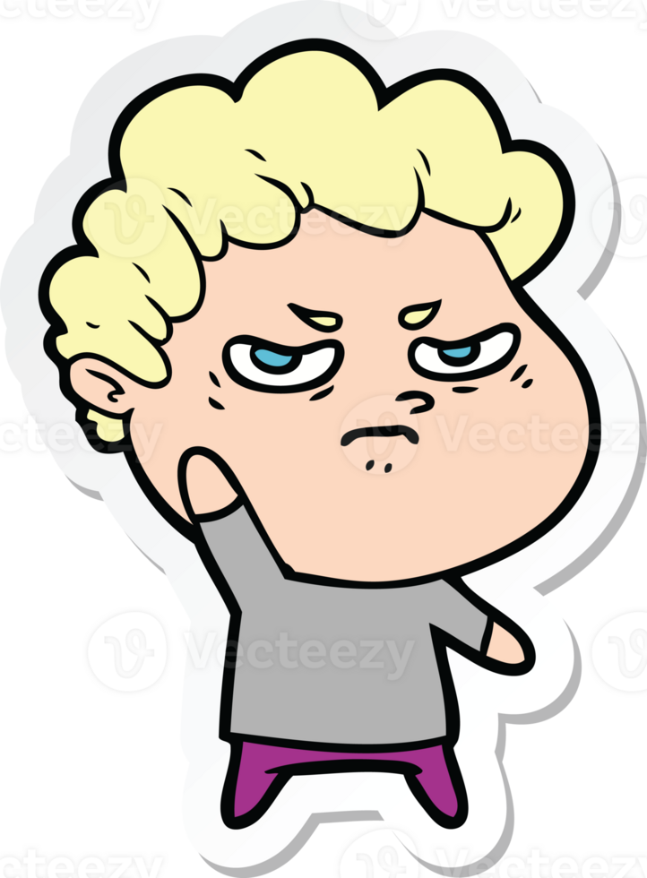 sticker of a cartoon angry man png