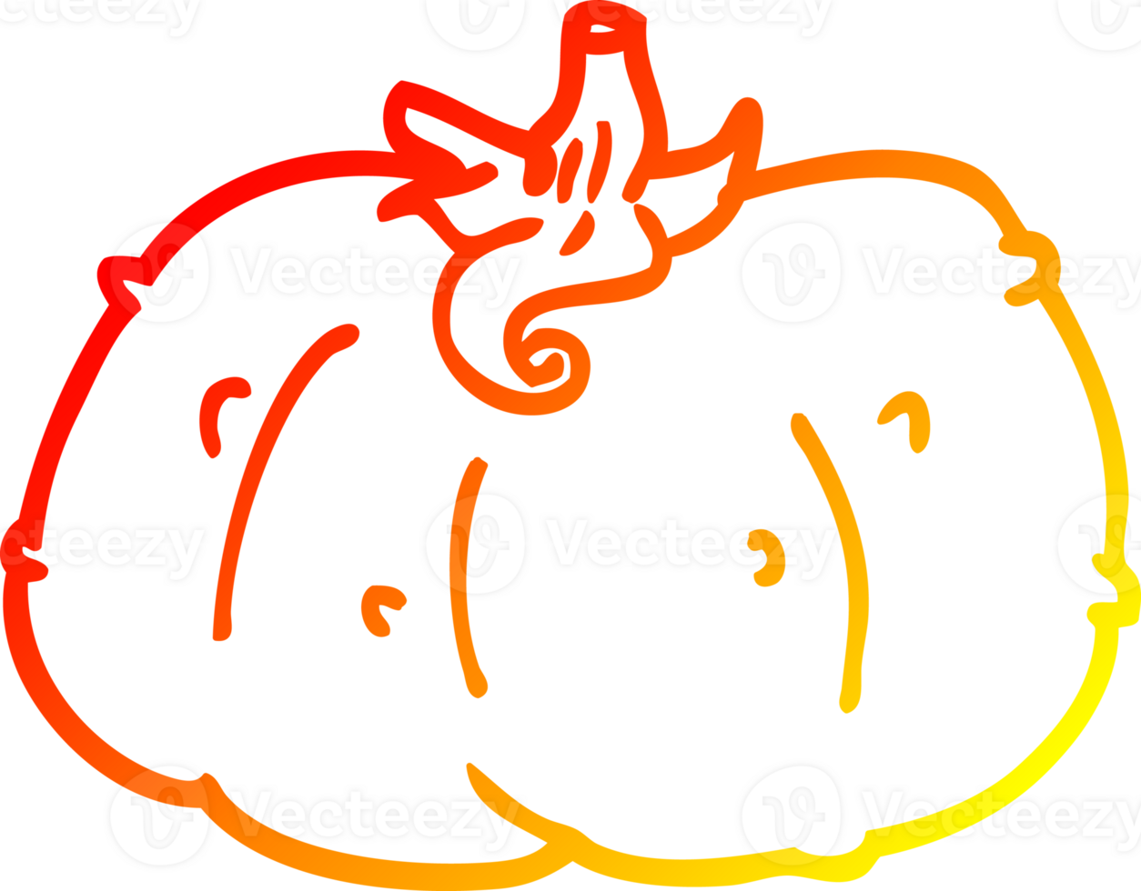 warm gradient line drawing of a cartoon winter squash png