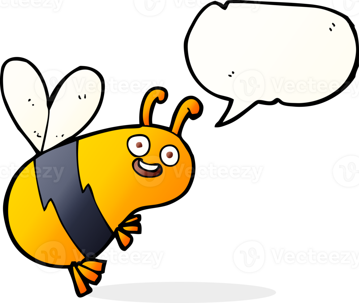 funny cartoon bee with speech bubble png