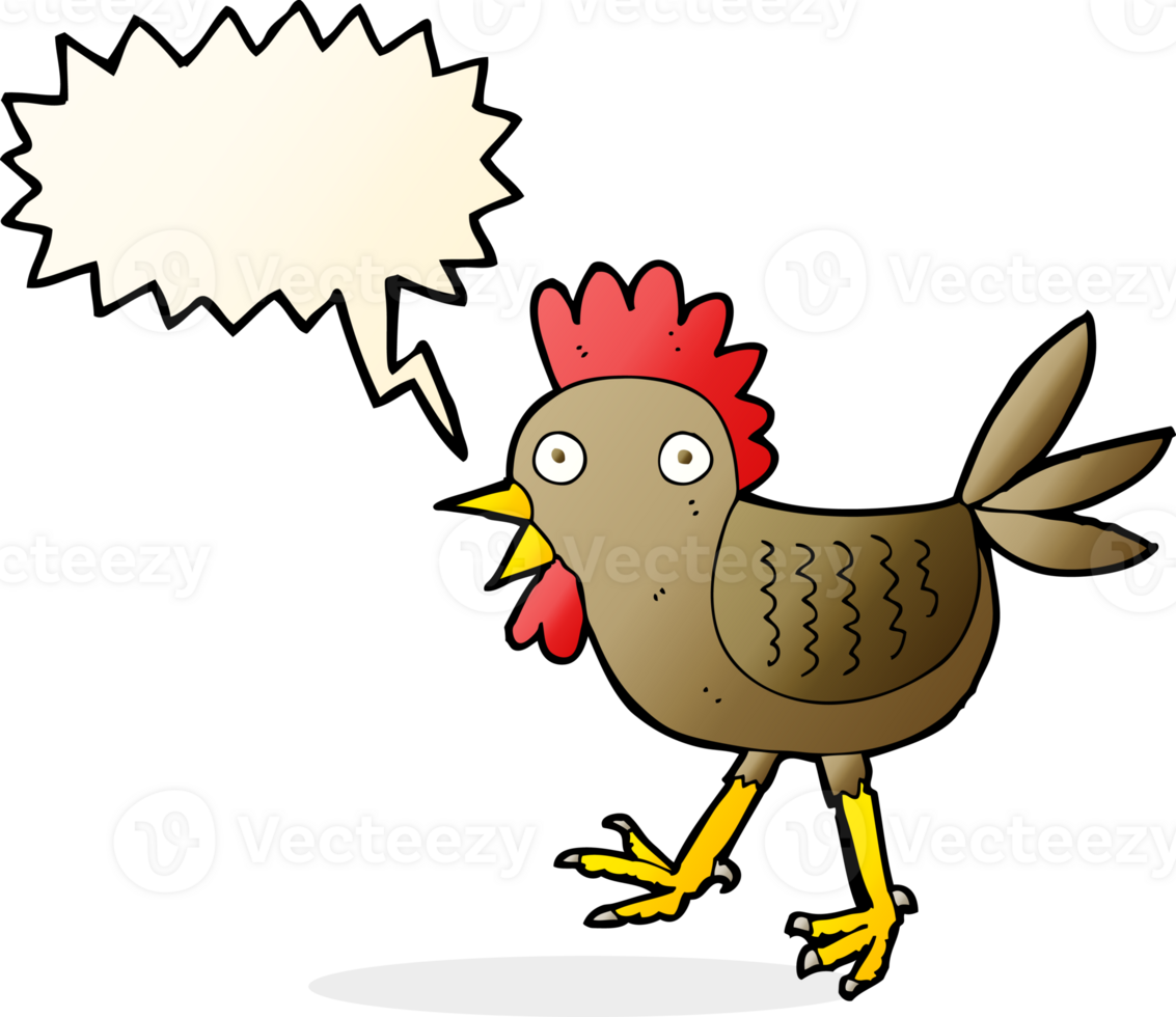 funny cartoon chicken with speech bubble png