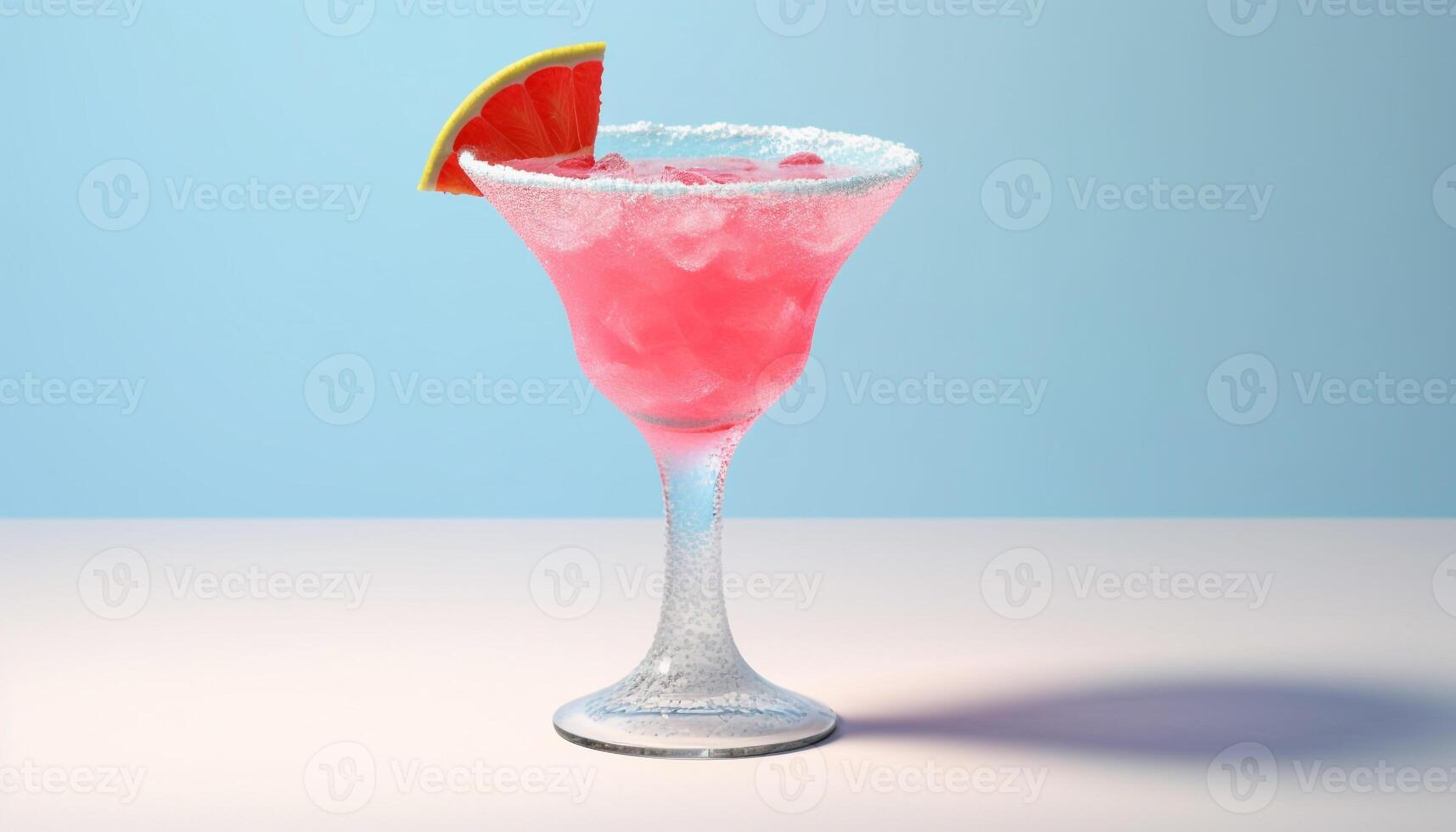 AI generated Refreshing summer cocktail with ice, fruit, and a splash of alcohol generated by AI photo