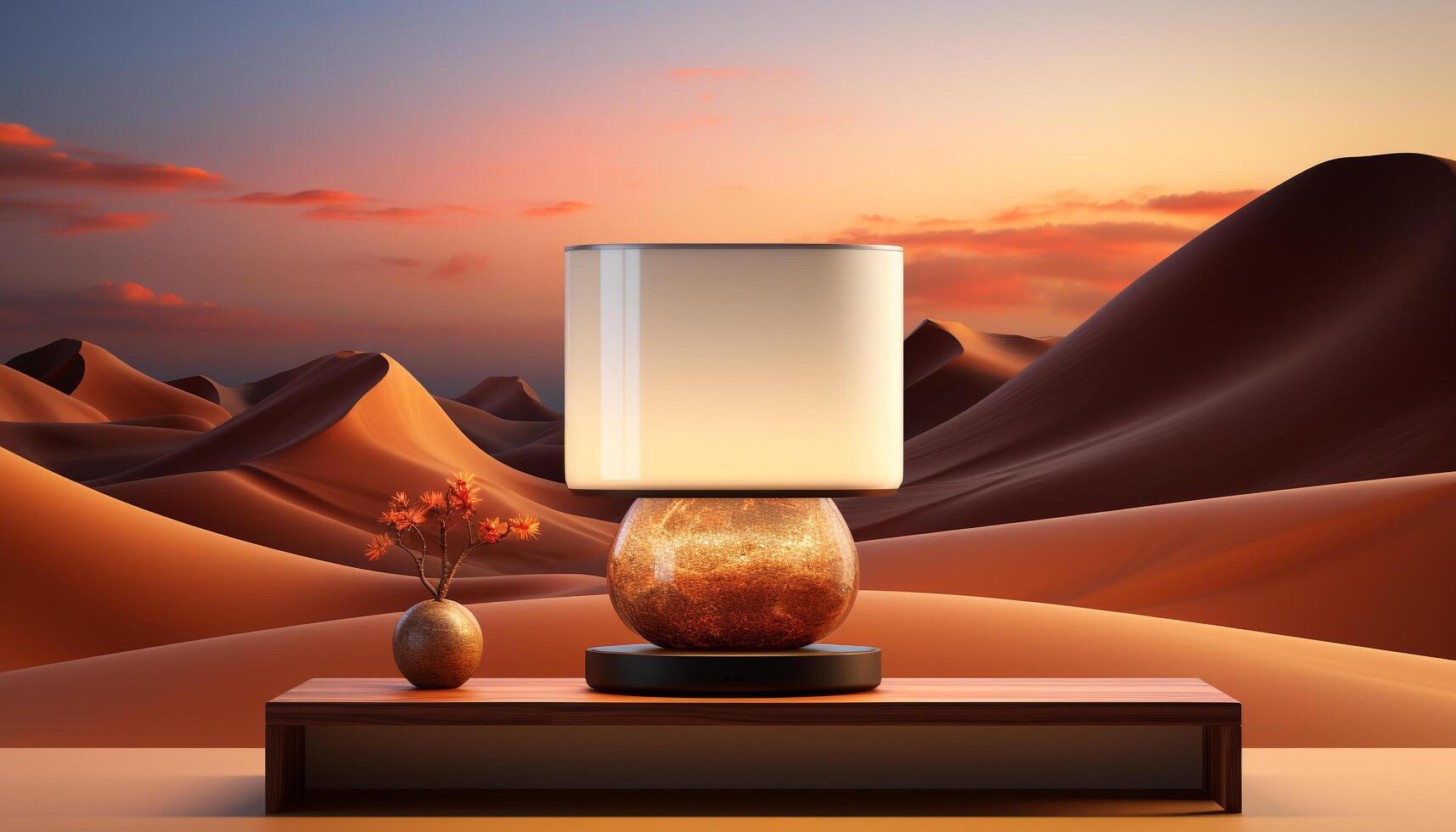 AI generated Sunset sky glows, nature illustration of relaxation and peace generated by AI photo