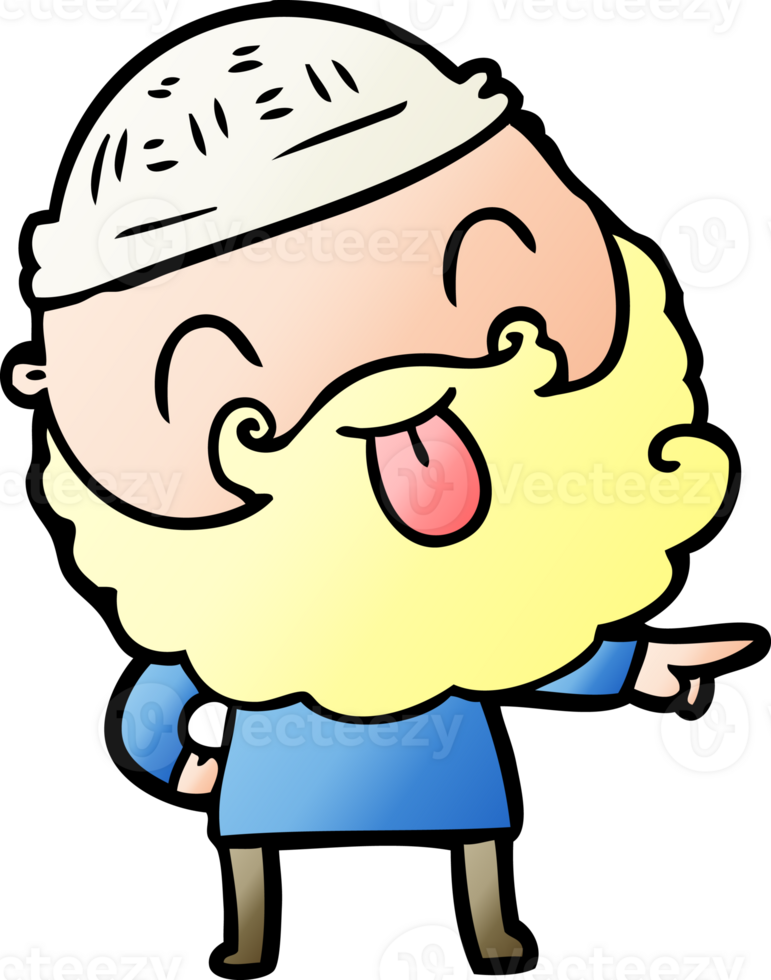 man with beard sticking out tongue png
