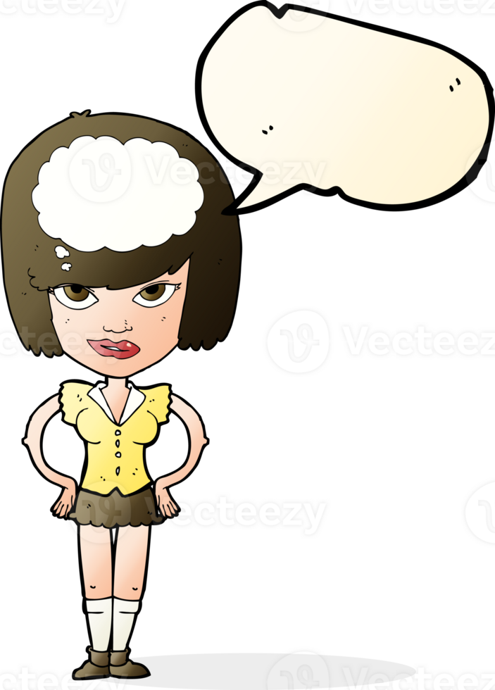 cartoon woman thinking with speech bubble png