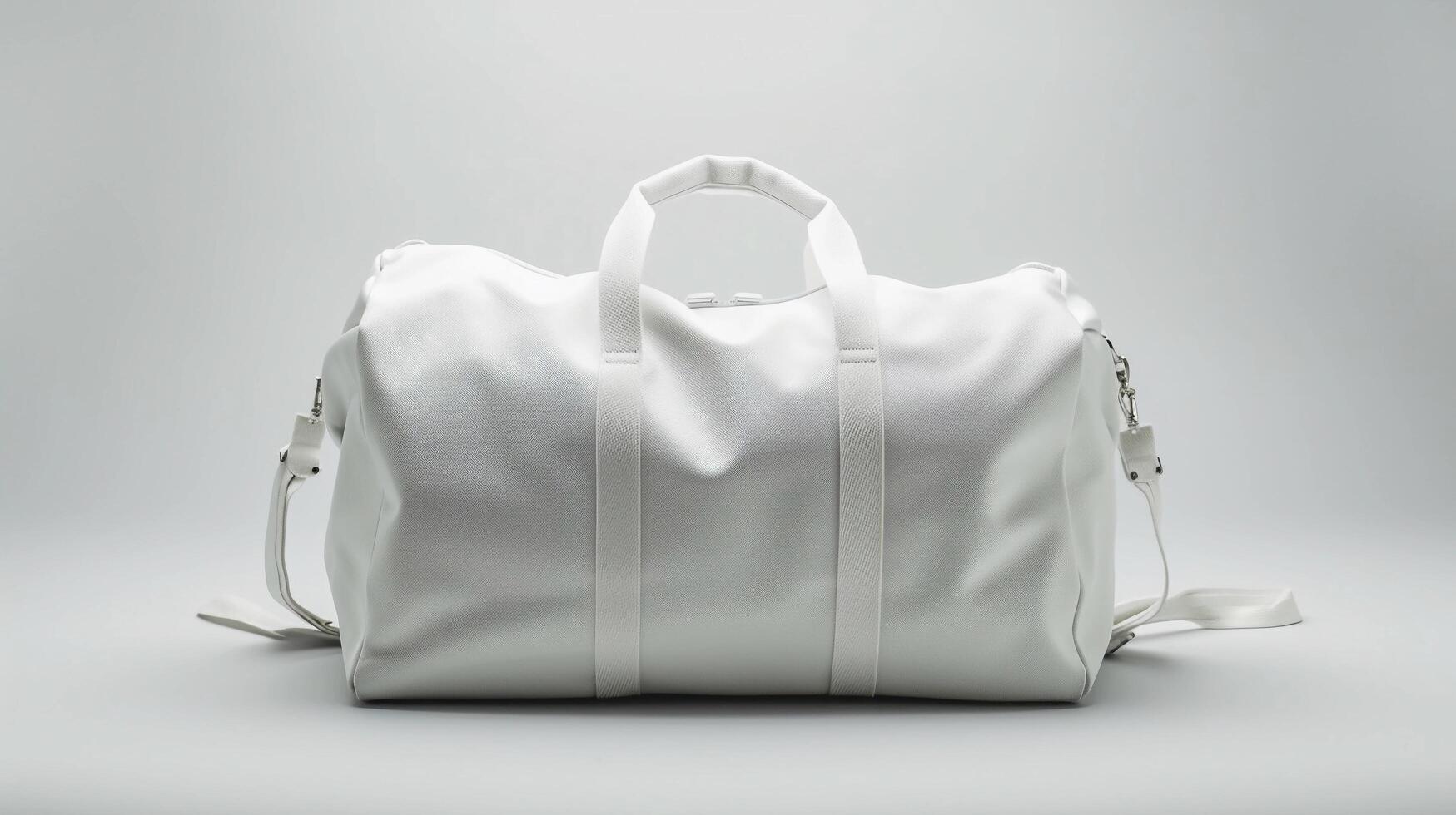 AI generated Blank White Duffle Bag Mockup photo