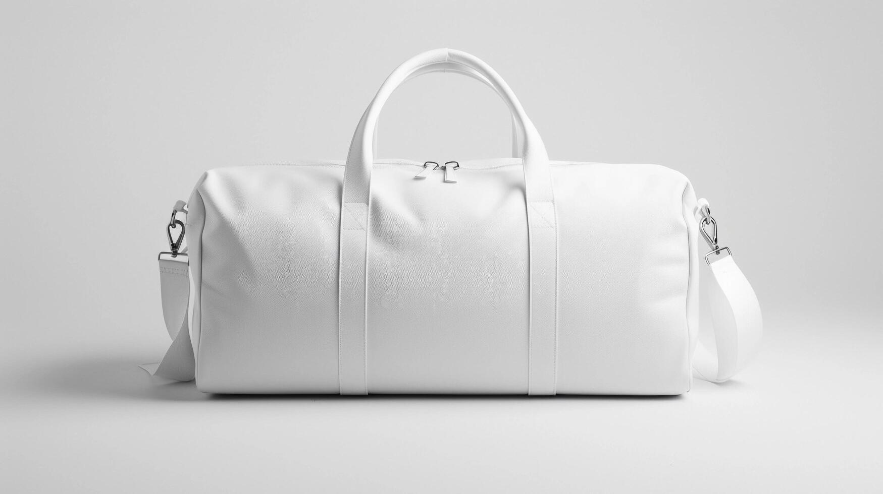 AI generated Blank White Duffle Bag Mockup photo