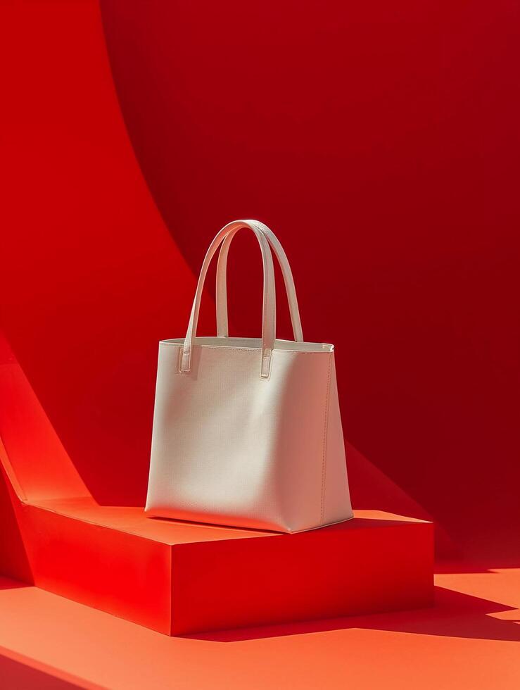 AI generated Blank White Handbag Mockup photo