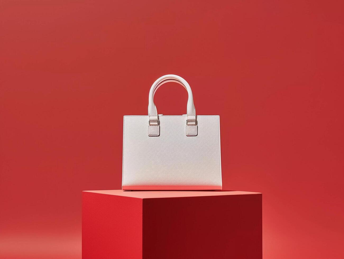 AI generated Blank White Handbag Mockup photo