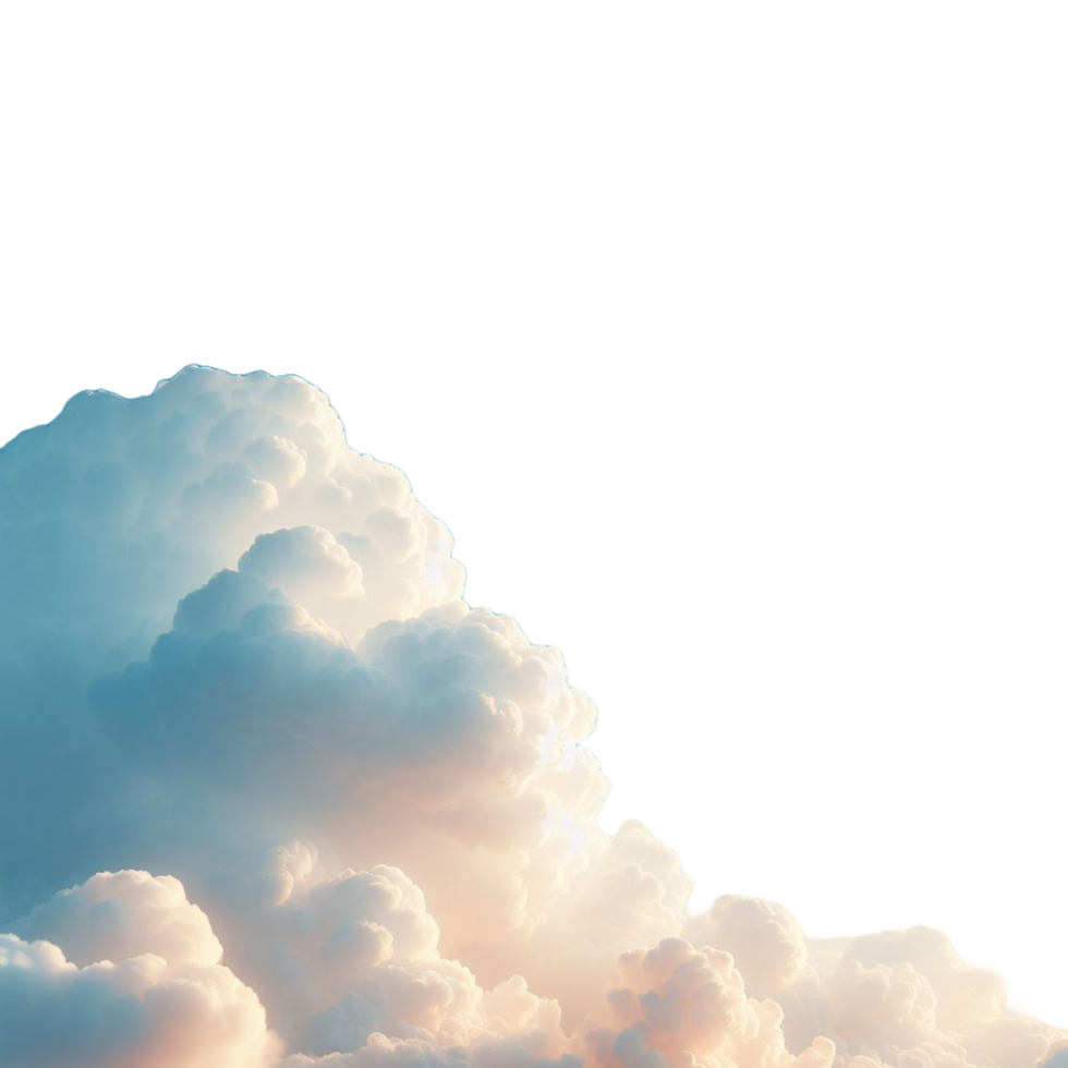 Soft white fluffy clouds shape floating special effect png