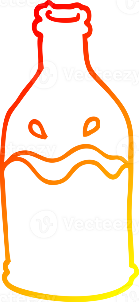 warm gradient line drawing of a cartoon milk bottle png