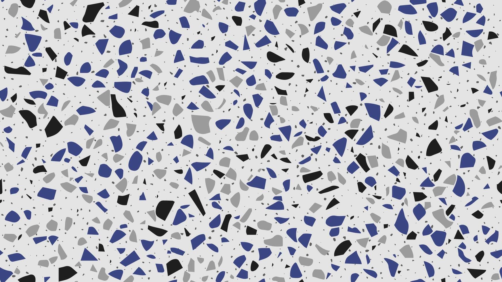 Grey, dark blue, black terrazo mosaic tile pattern vector