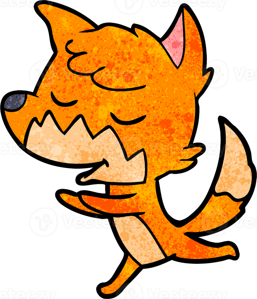 friendly cartoon fox running png