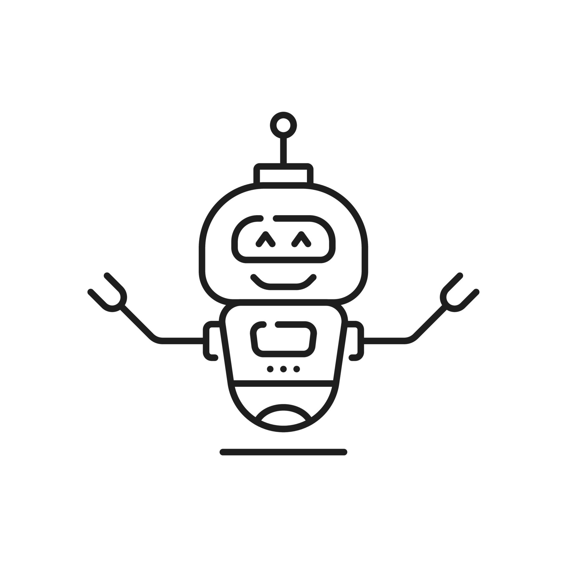 Robot line outline icon, artificial intelligence 40550994 Vector Art at