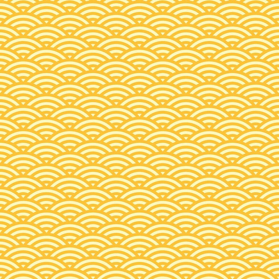 Yellow asian ramen noodle pasta seamless pattern vector