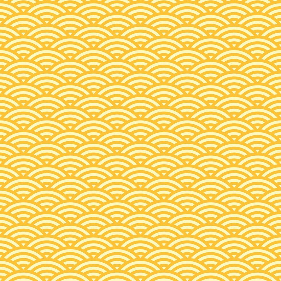 Yellow asian ramen noodle pasta seamless pattern vector