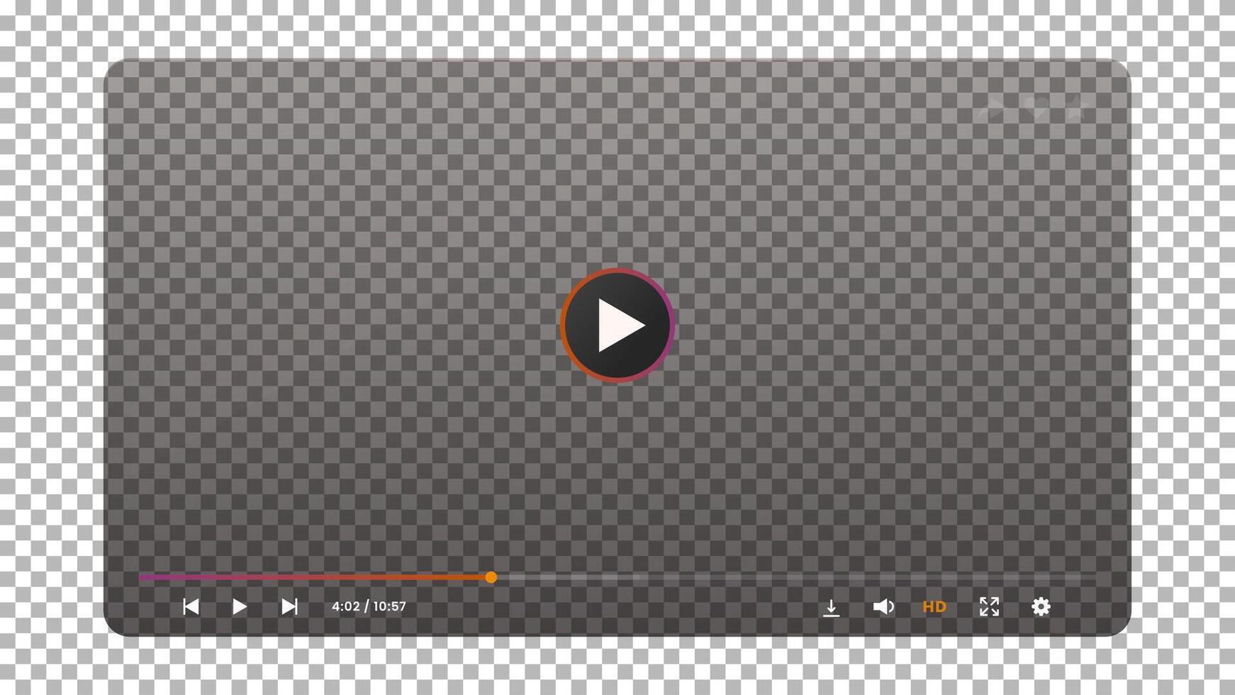 Video player transparent screen interface vector